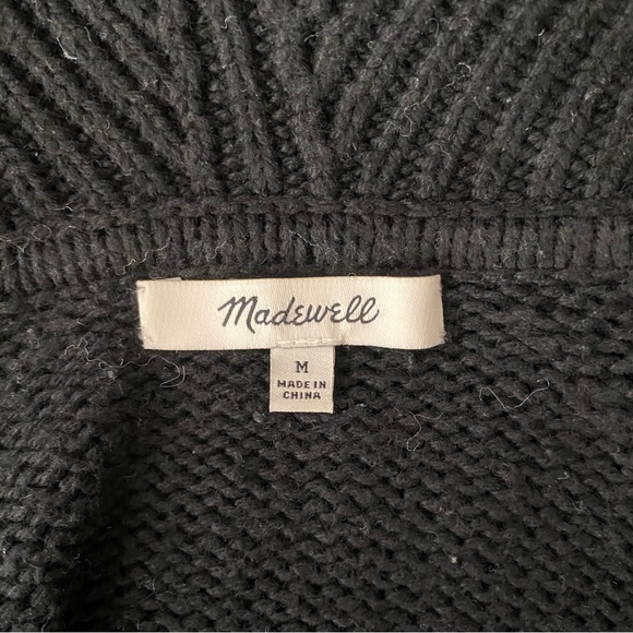 Madewell Size M Navy Blue Knit Button Down Sweater Varsity Jacket Cardigan - Picture 10 of 11